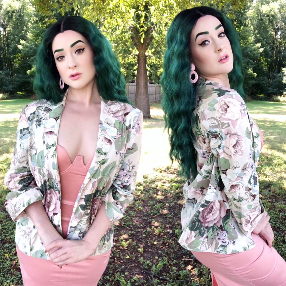 Vintage Beige Floral Print Blazer 🌸
